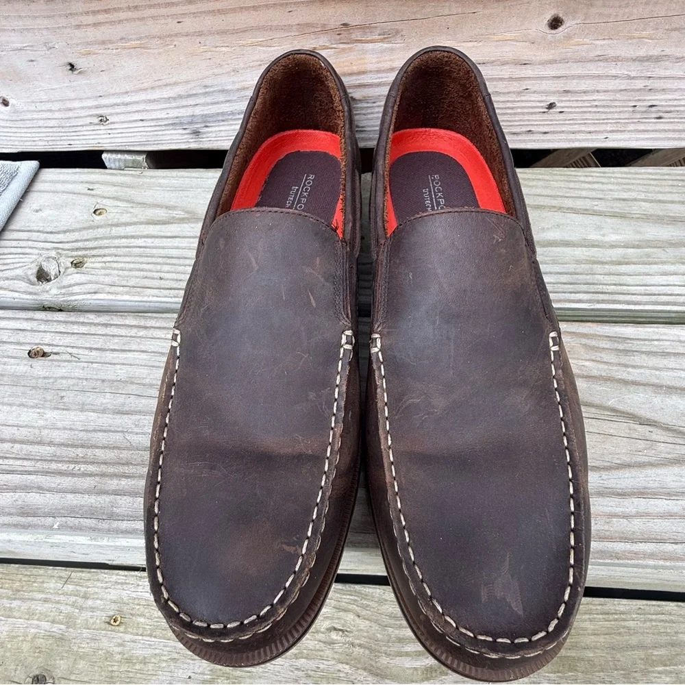 Rockport Southport Venetian Leather Loafer Oat Brown Mens 13 Java Rubber Sole